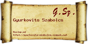 Gyurkovits Szabolcs névjegykártya