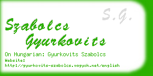 szabolcs gyurkovits business card